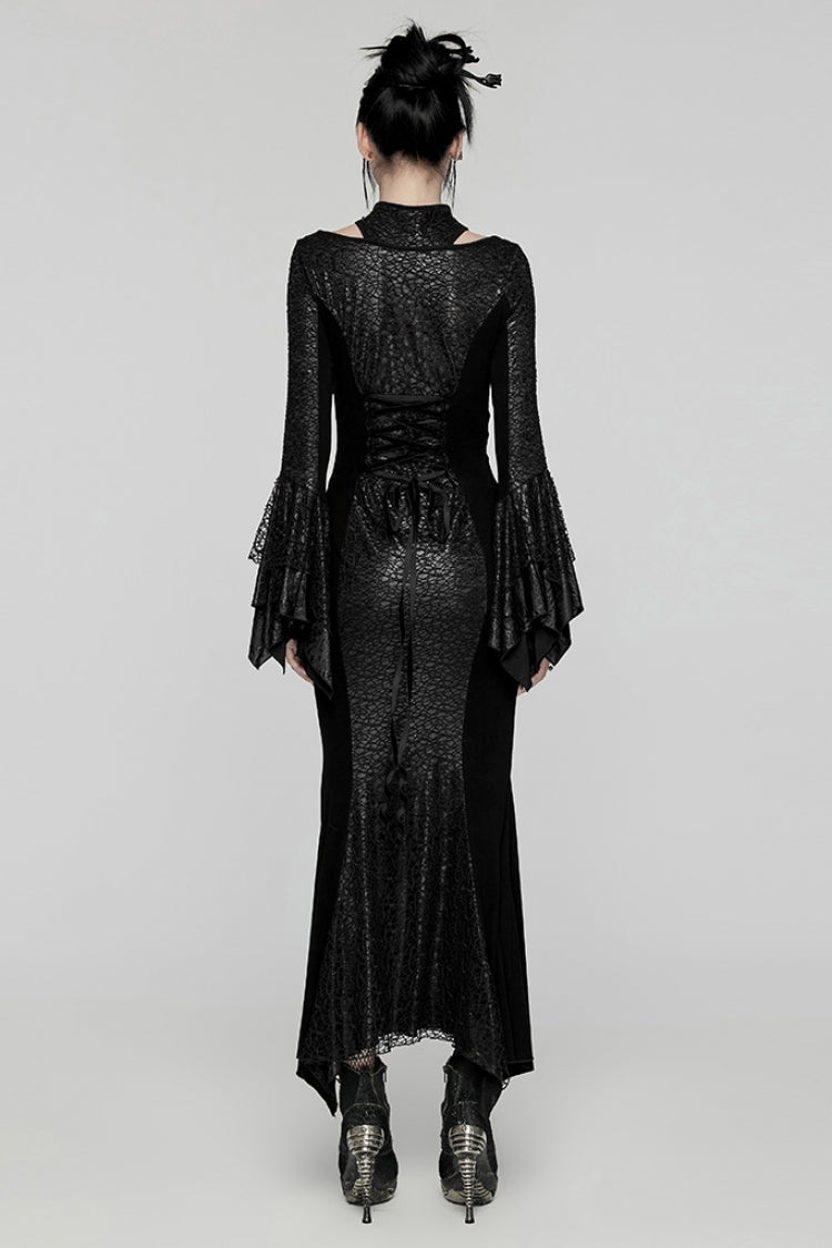 Gothic Dress with Cheongsam Collar Fishtail Hollow Design