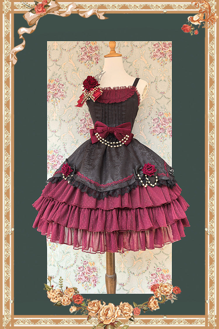Pearl Box Slim Sweet Elegant Lolita JSK with Triple-Layered Bowknot