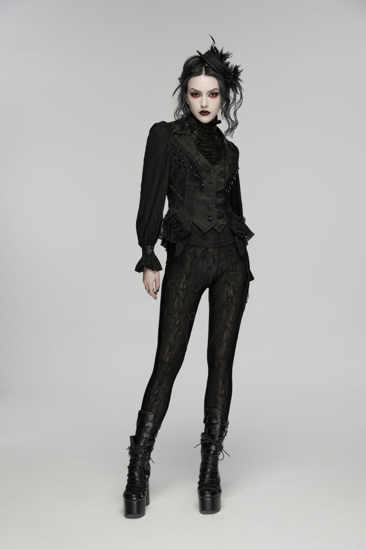 Cut-Out Lace Slim Gothic Cool Sleeveless Vest