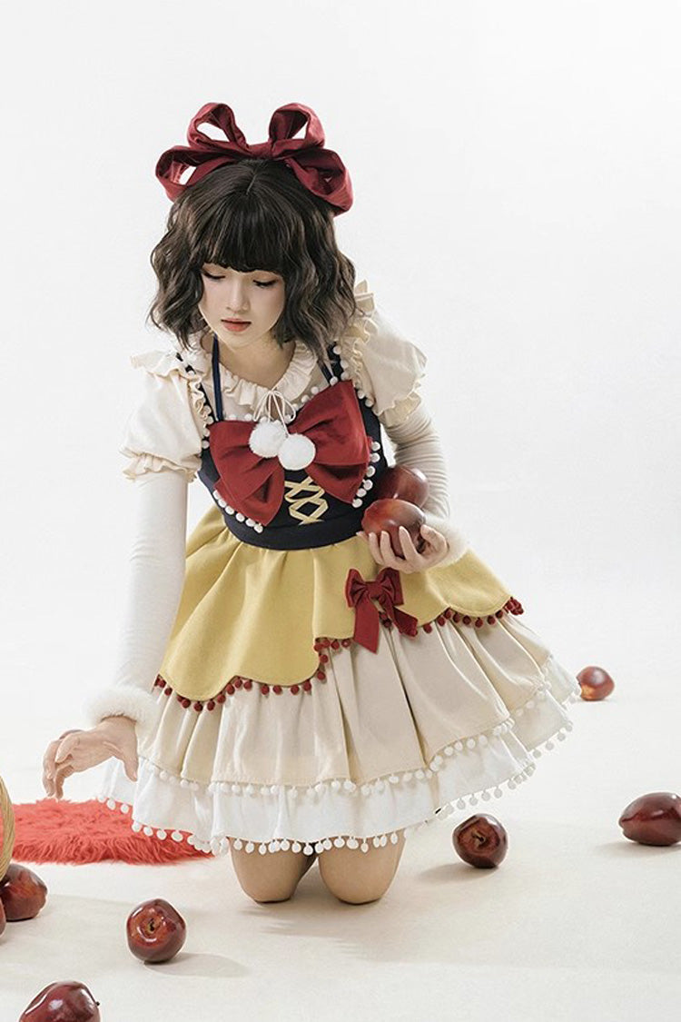 Confession Function Multi-Layer Ruffle Bowknot Color Block Sweet Lolita Jsk Dress