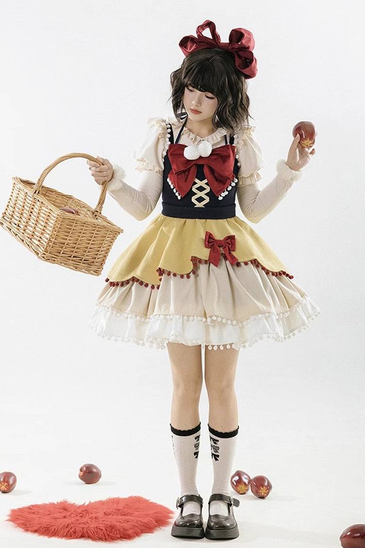 Confession Function Multi-Layer Ruffle Bowknot Color Block Sweet Lolita Jsk Dress