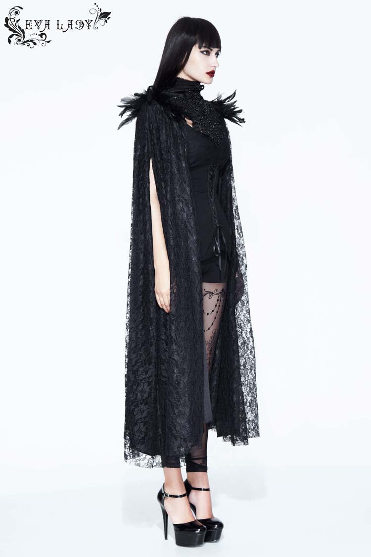 Palace Style Lace Long Gothic Cloak for Women