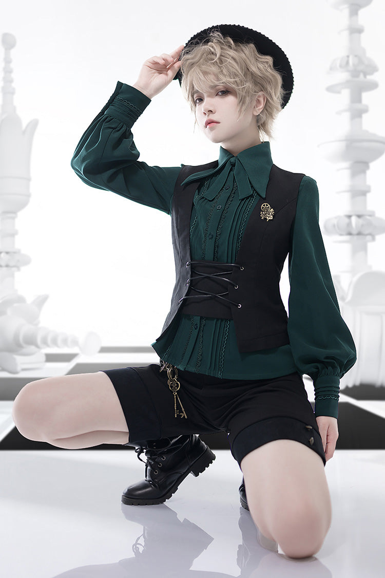 Vintage Ouji Lolita Vest with Elegant Gothic Detailing