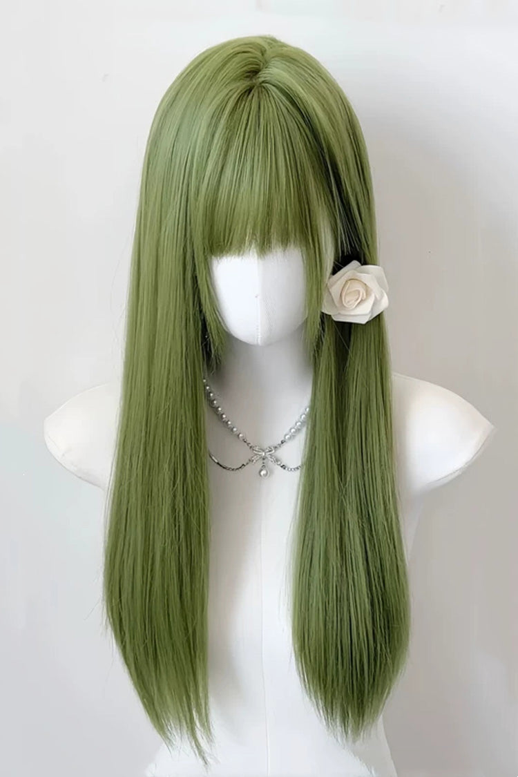 Emerald Green Straight Lolita Wig with Airy Bangs