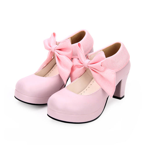 Big Bowknot Sweet Lolita Shoes - Round Toe Style