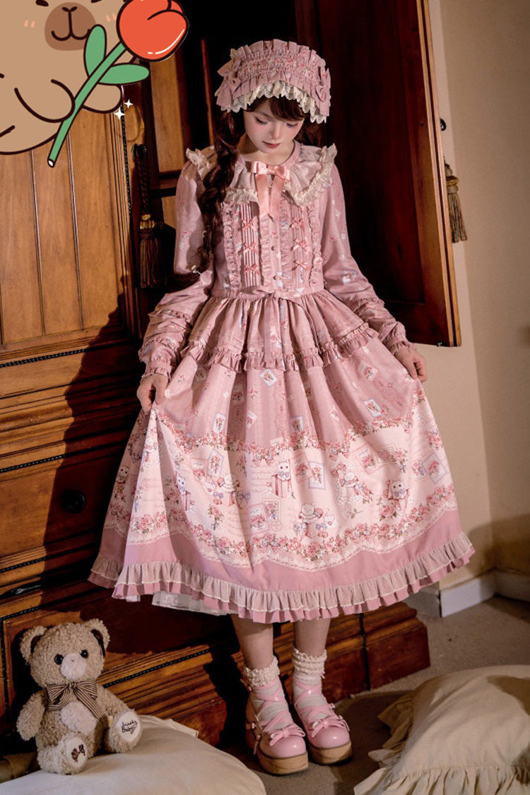Floral Ruffle Plus Size Dress - Elegant Lolita