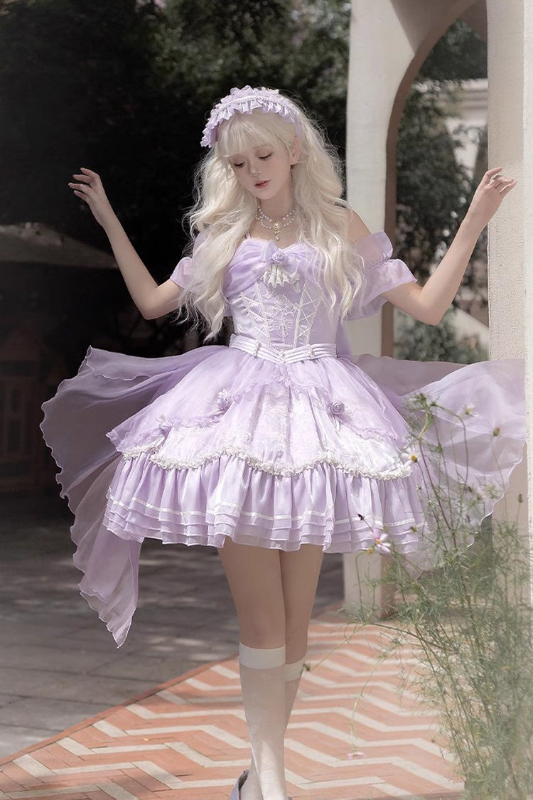 Violet Music Box Ruffled Bow Ballet Elegant Doll Dress