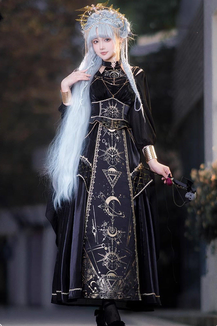Gorgeous JSK Lolita Dress with Horus Print and Ruffled Details