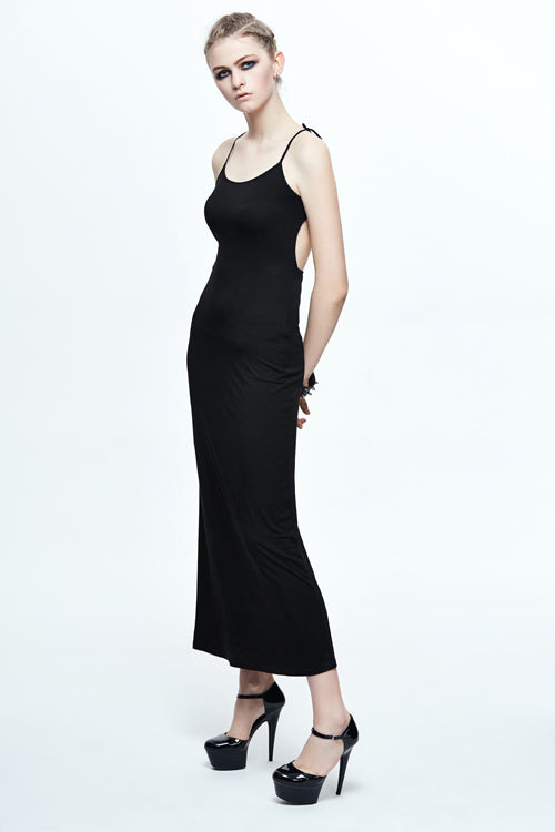 Five-Pointed Star Mid-Length Gothic Slip Dress