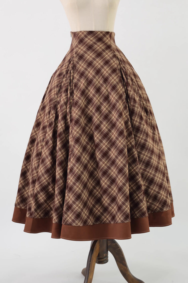 Broken Pocket Watch Print Detective Classic Full Skirt