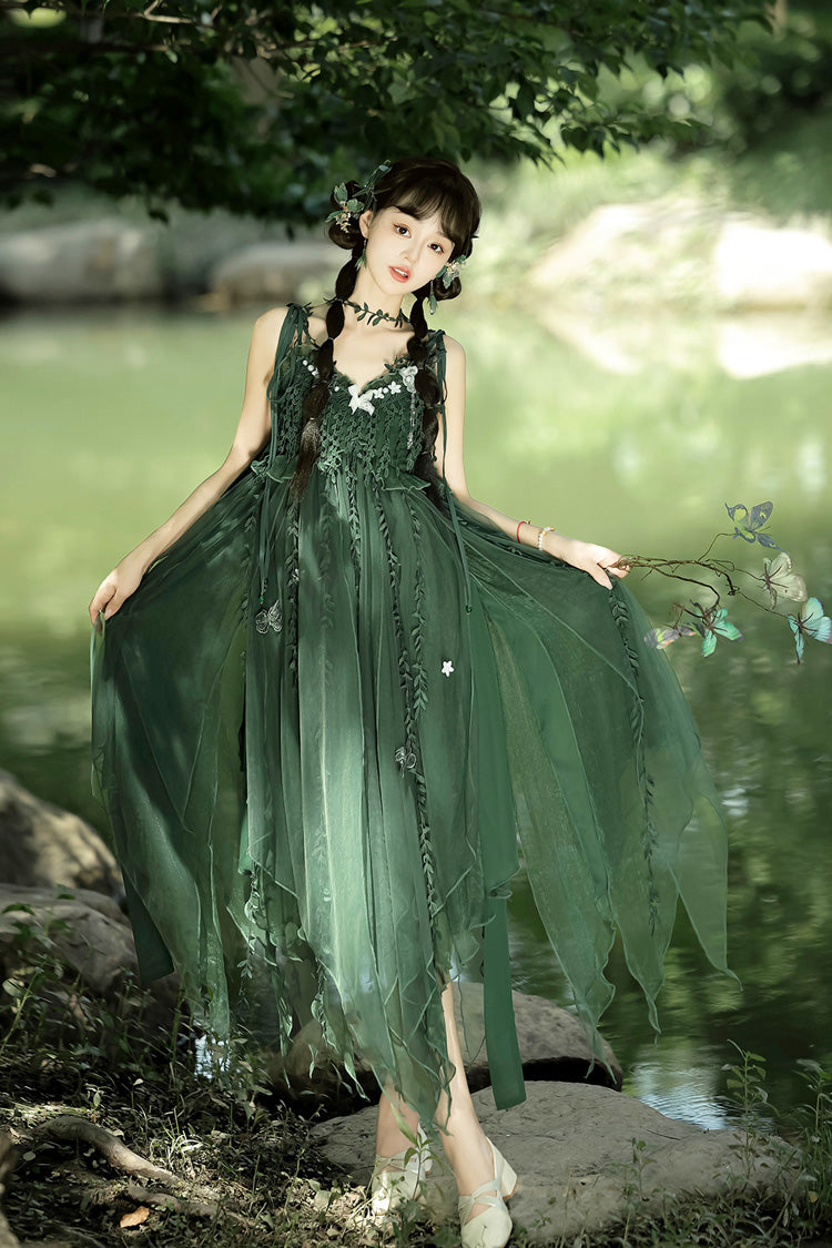 Emerald Forest Asymmetric Hem Sweet Chinese Jumper