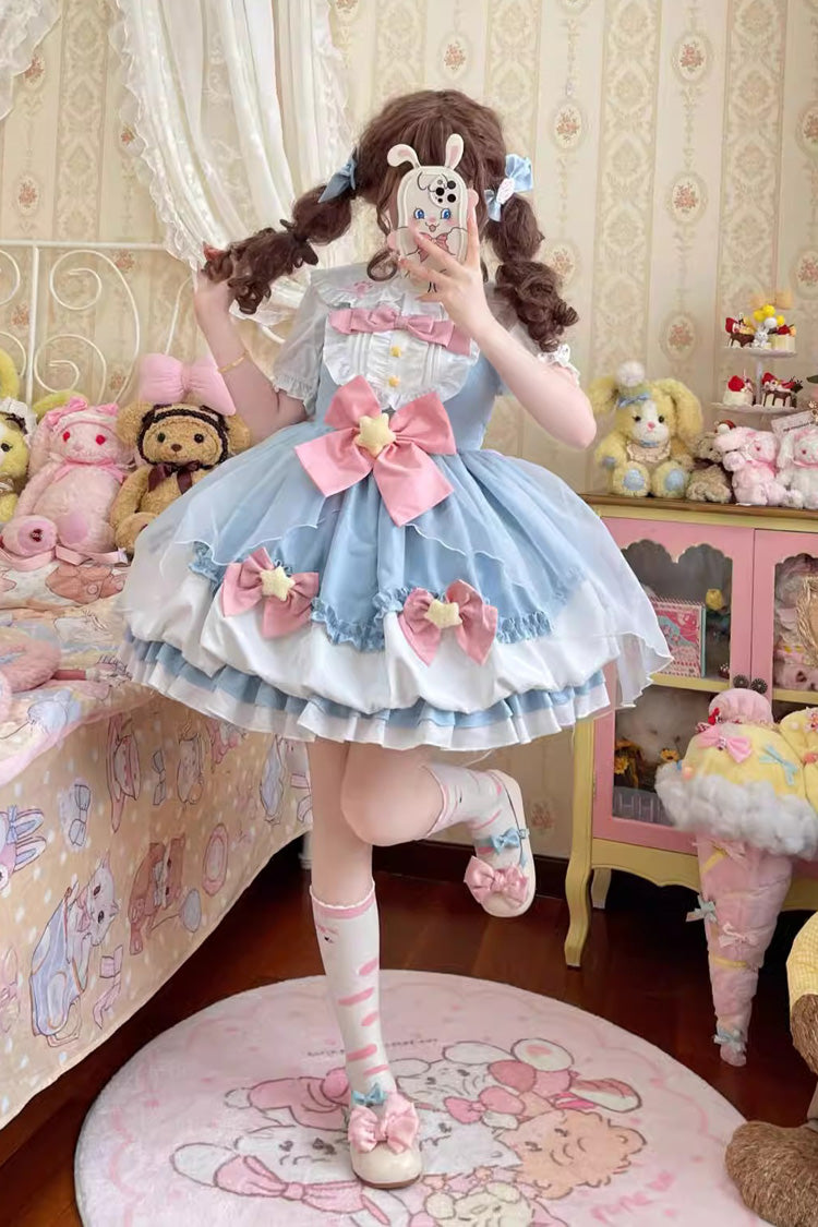 Wishing Star Bowknot JSK Dress with Bud Accents