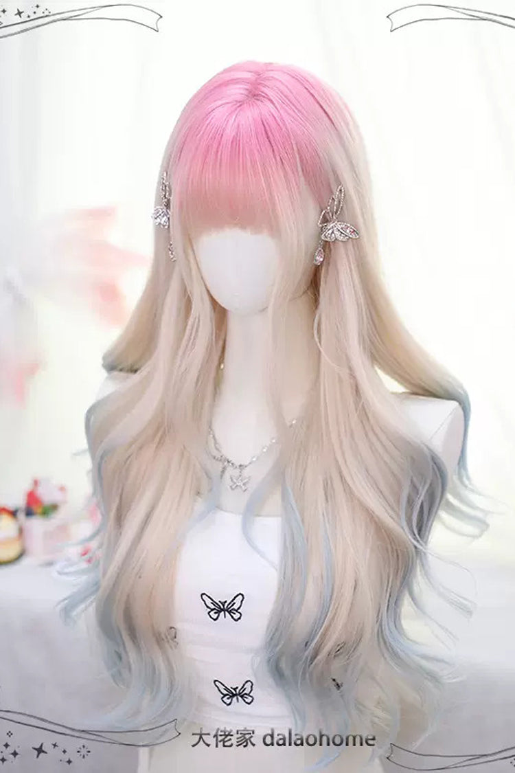 Sweet Lolita Wig with Gradient Multi-Color Curls