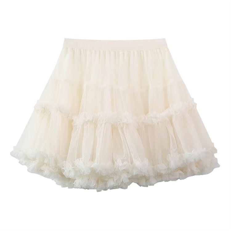 Sweet High-Waist Ruffled Princess Petticoat Available in Seven Colors