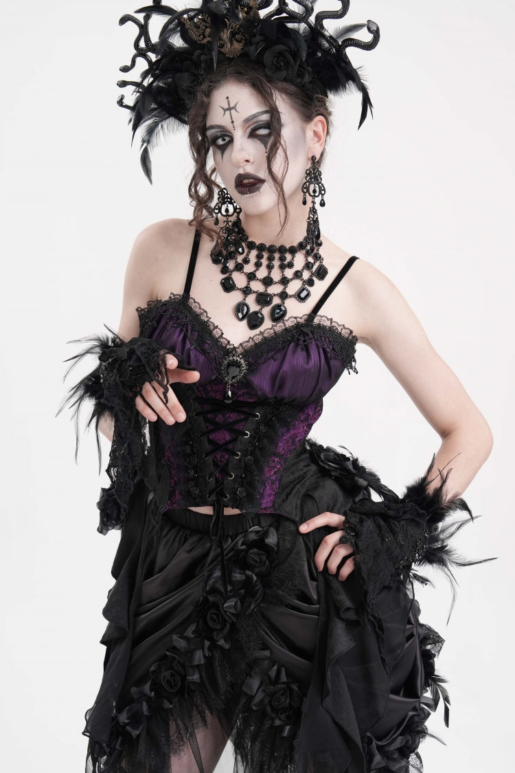 Heliotrope Lace-Up Overbust Gothic Corset