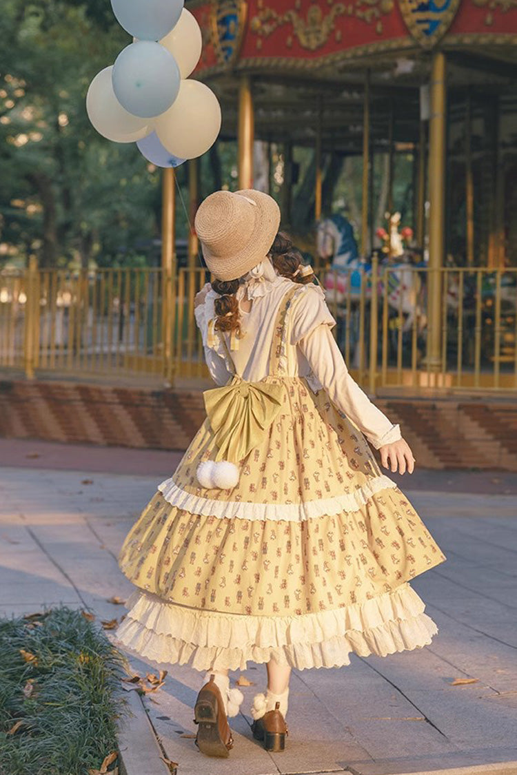 Ivory Round Collar Long Sleeved Ruffled Sweet Lolita Dress
