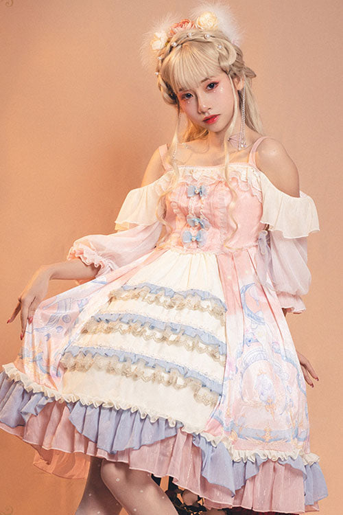 Cloud Bowknot Strapless Ruffled OP Gown