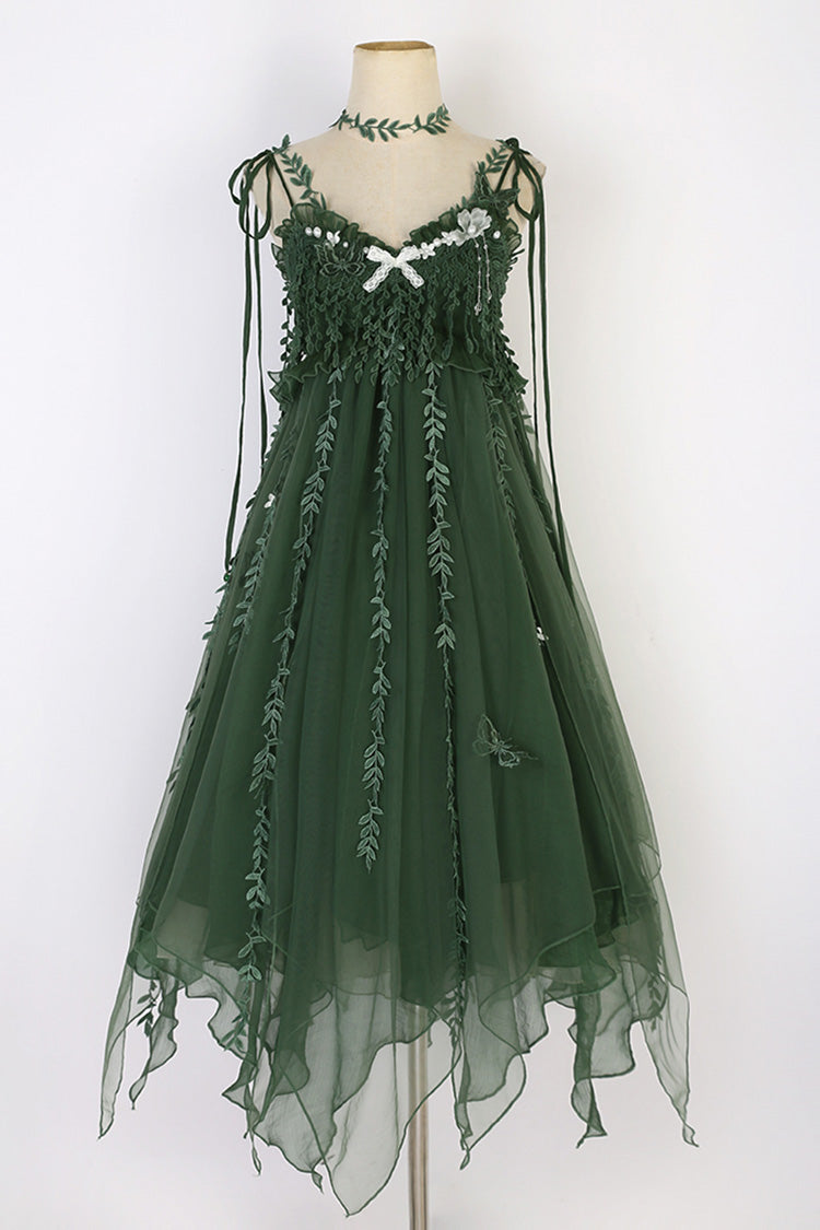 Emerald Forest Asymmetric Hem Sweet Chinese Jumper