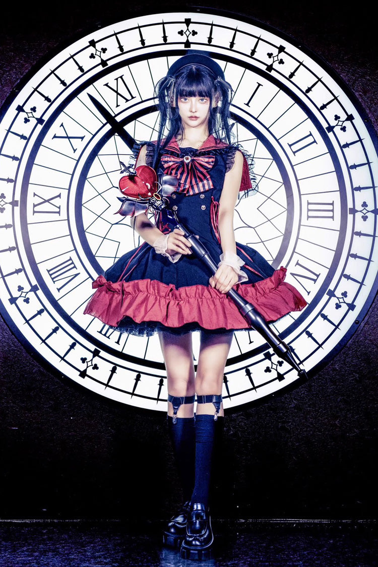 Jirai Kei Dress with Doll Collar and Ruffle Bow - Magical Girl, 2 Hues