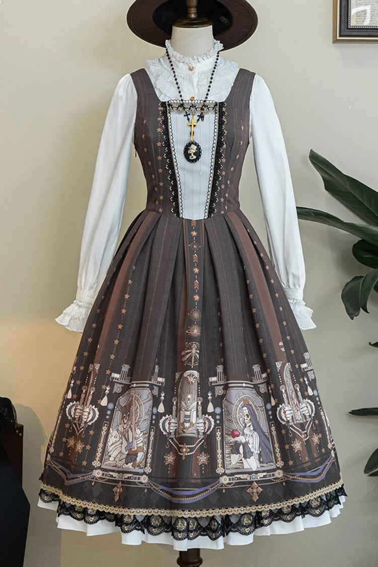 Sweet Lolita Jumper Dress with Ruffles & Demon Print