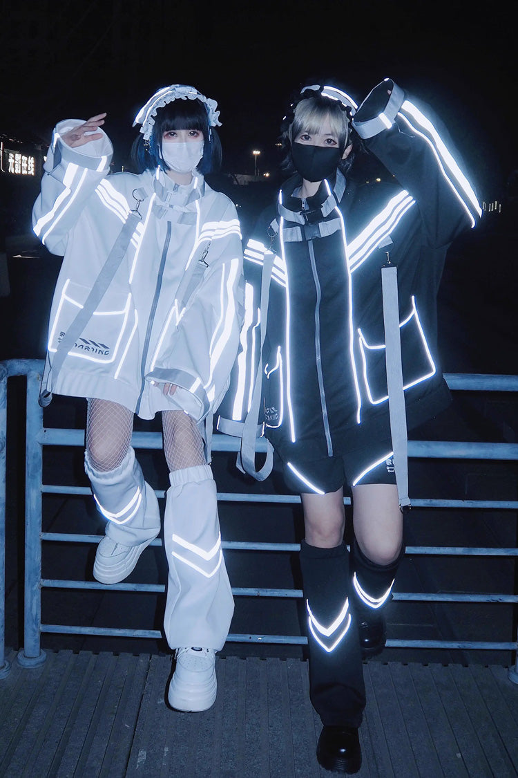 Cyberpunk Functional Print Jirai Kei Sports Coat - 2 Colors