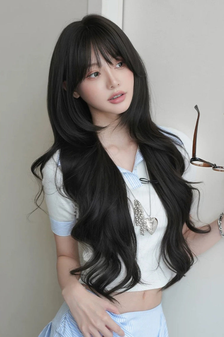 Blackish Brown Effortless Fluffy Layered Sweet Lolita Long Loose Big Wave Wig