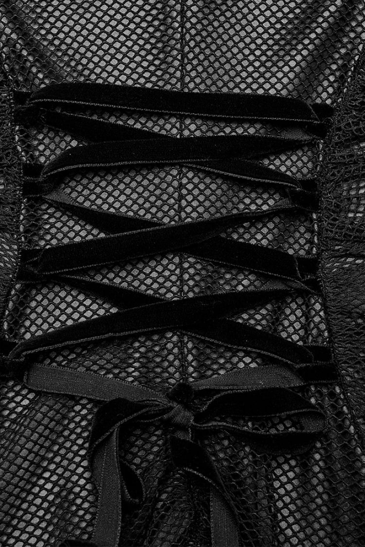 Slim Fishtail Mesh Sleeveless Gothic Dress