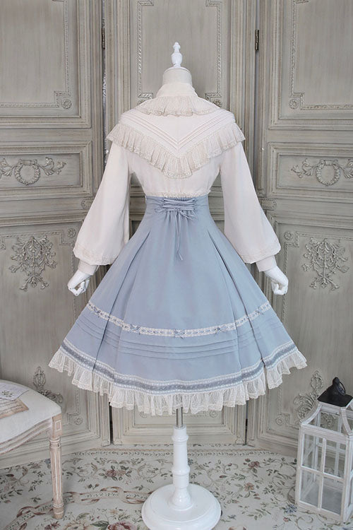 Baroque Manor Bowknot High-Waisted Ruffled Sweet Lolita Skirt, Three Colors