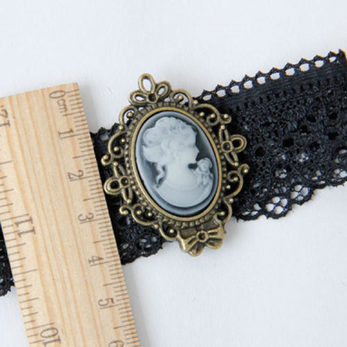 Gothic Lolita Victorian Beauty Elastic Headband Black Lace Armband Bracelet