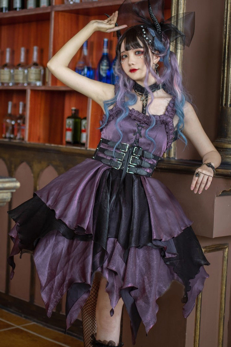 Purple Lust Multi-Layered Asymmetric JSK Gothic Lolita Dress