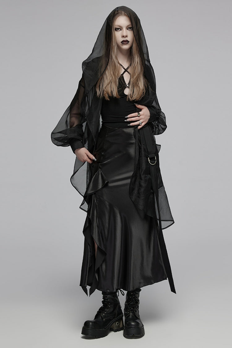 Daring Black Drop Hollow Halter Punk Vest
