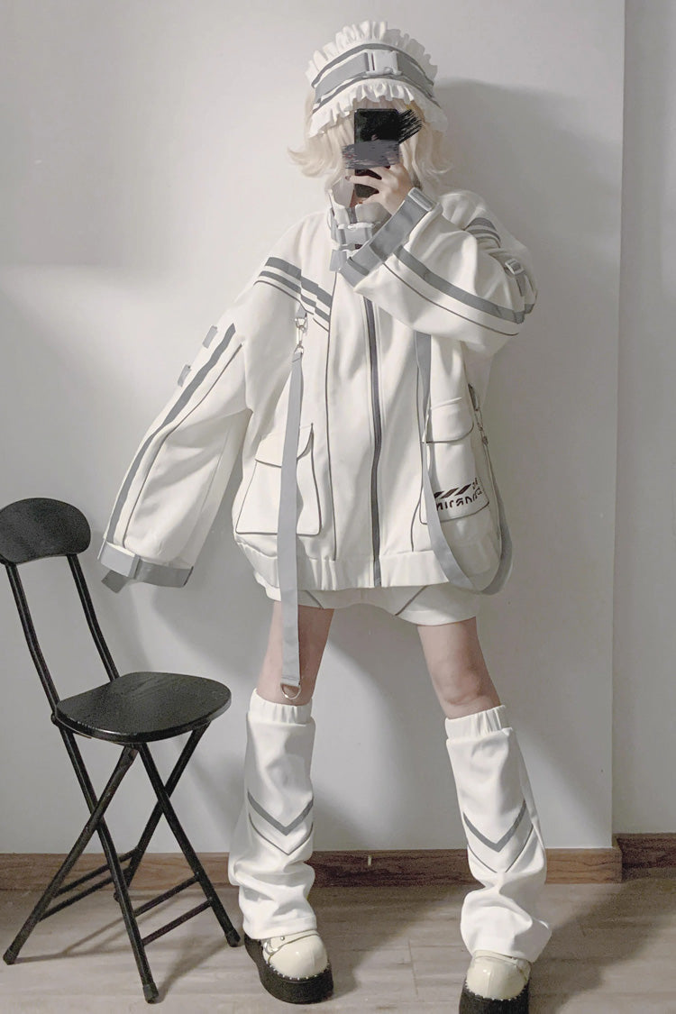 Cyberpunk Functional Print Jirai Kei Sports Coat - 2 Colors