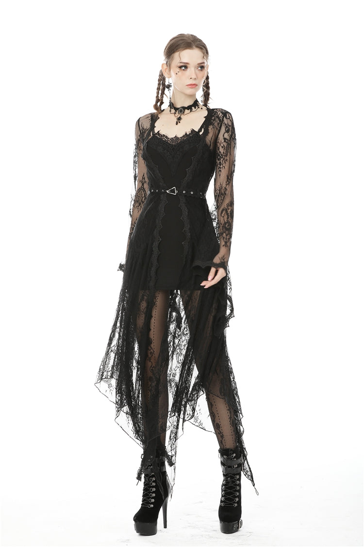 Black Lace Slim-Fit Daily Bodycon Dress