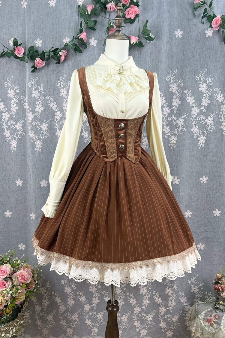 Printed Embroidered Bustier Jsk Dress - Dreamlike Realm