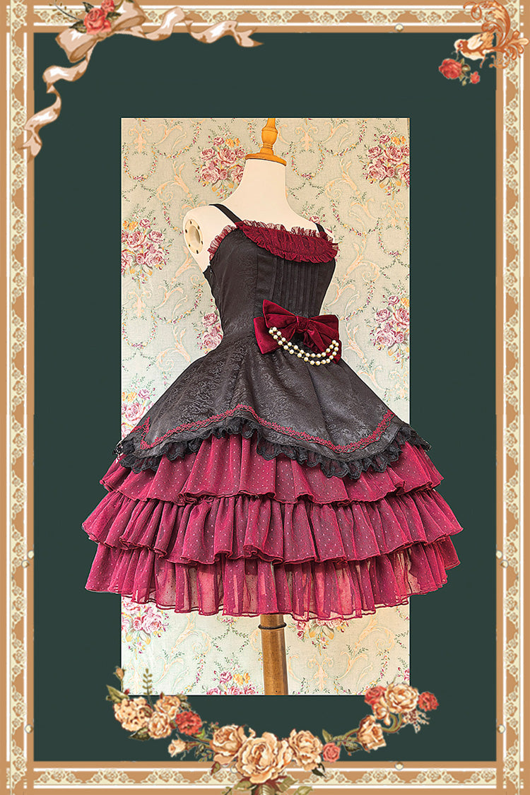 Pearl Box Slim Sweet Elegant Lolita JSK with Triple-Layered Bowknot