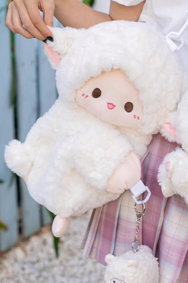 Lamb Plush Toy Backpack with Lying-Down Design