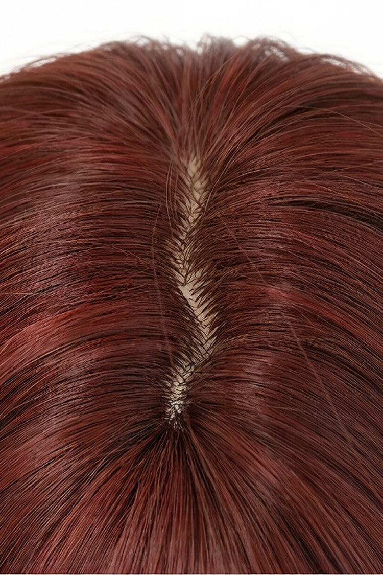 Smoky Reddish Brown Full Air Bangs Butterfly Cut Sweet Lolita Wig