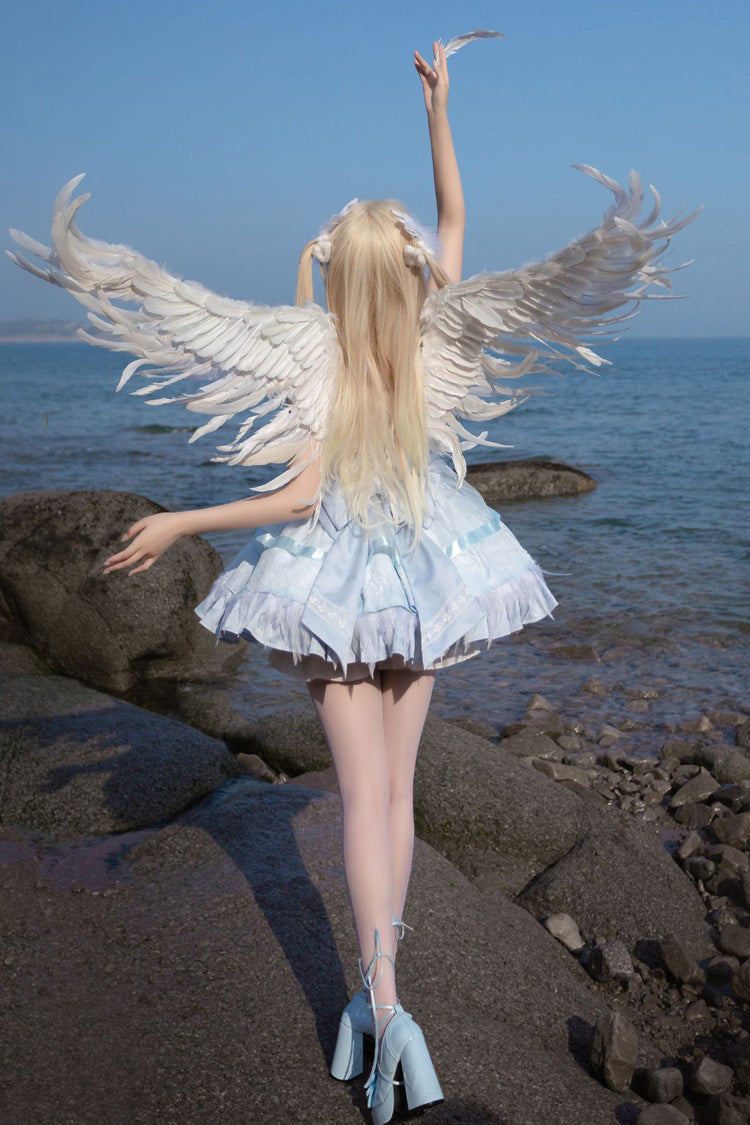 Wings Arrival Multilayer Ruffle Ballet Sweet Elegant Lolita Jumper Dress 3 Colors