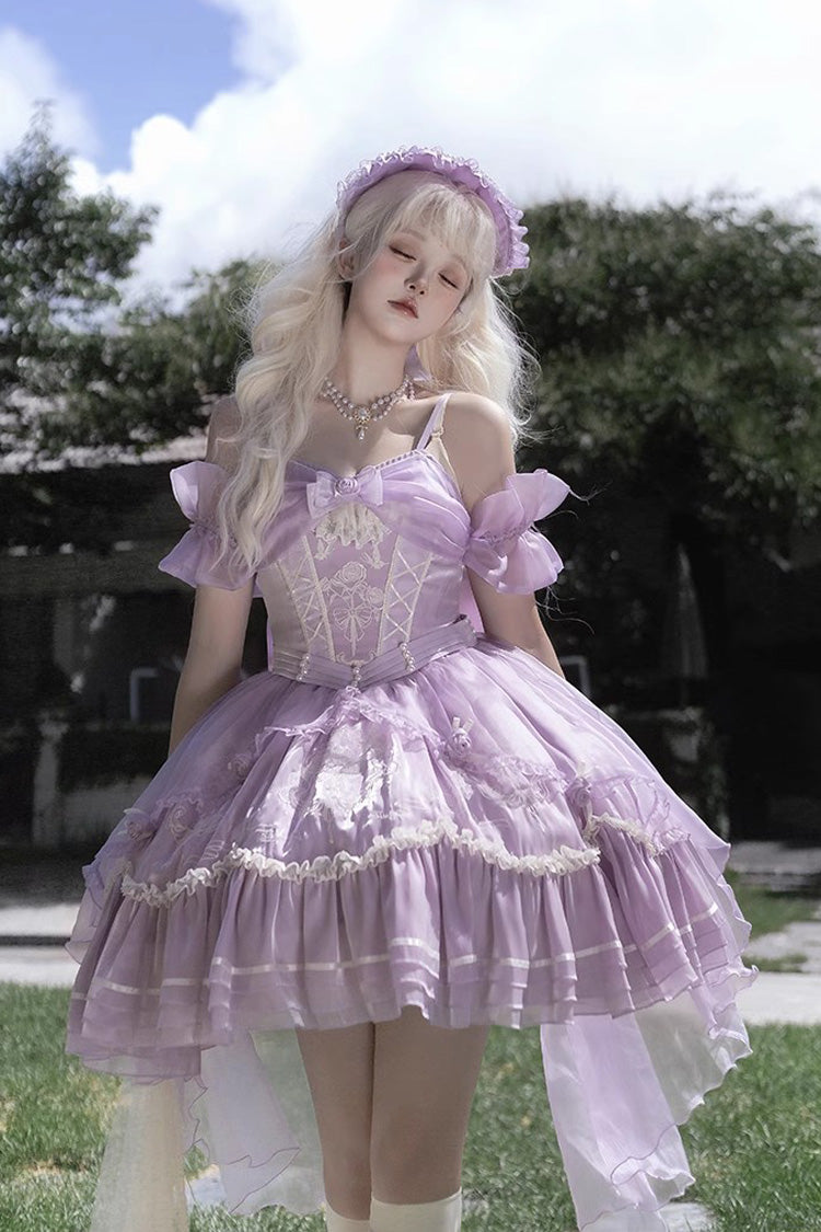 Violet Music Box Ruffled Bow Ballet Elegant Doll Dress