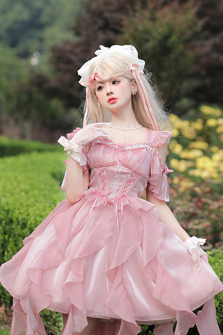 Rose Galaxy Corset Ribbon Lolita Jumper Dress