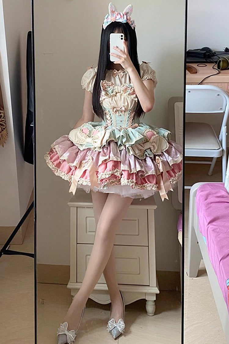 Ribbon Dance Sweet Princess Lolita Dress with Multi-Layered Ruffles