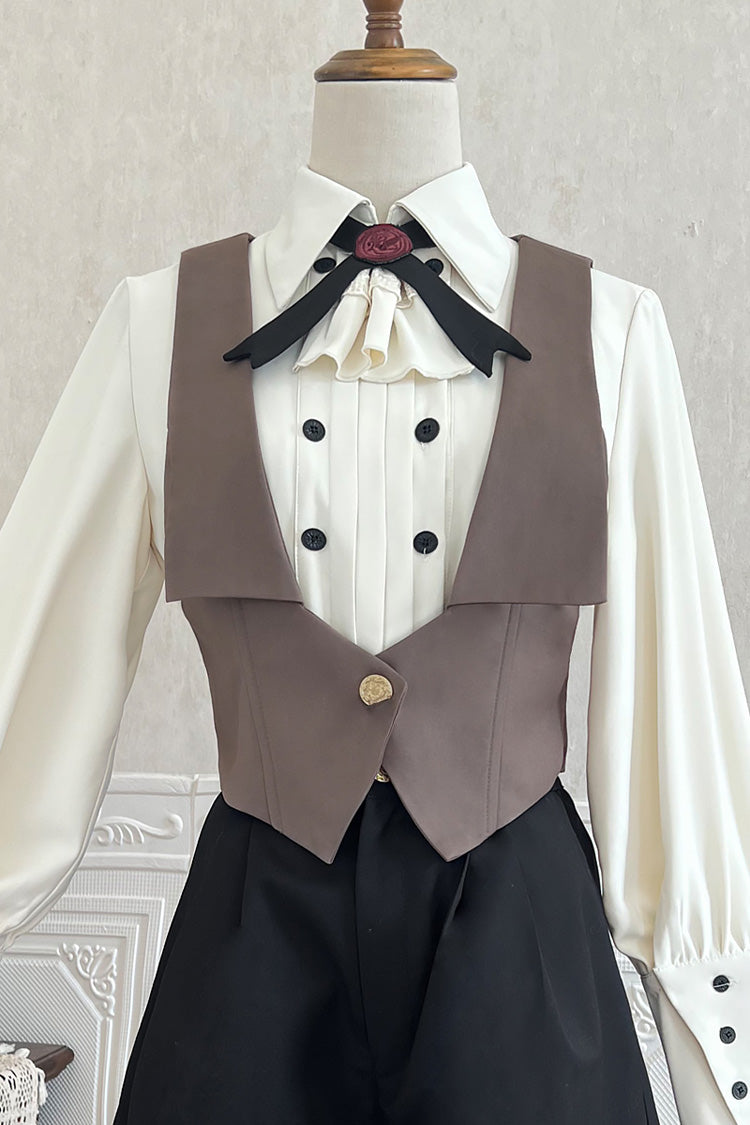 Ivory Long Sleeve Bow Prince Handsome Blouse
