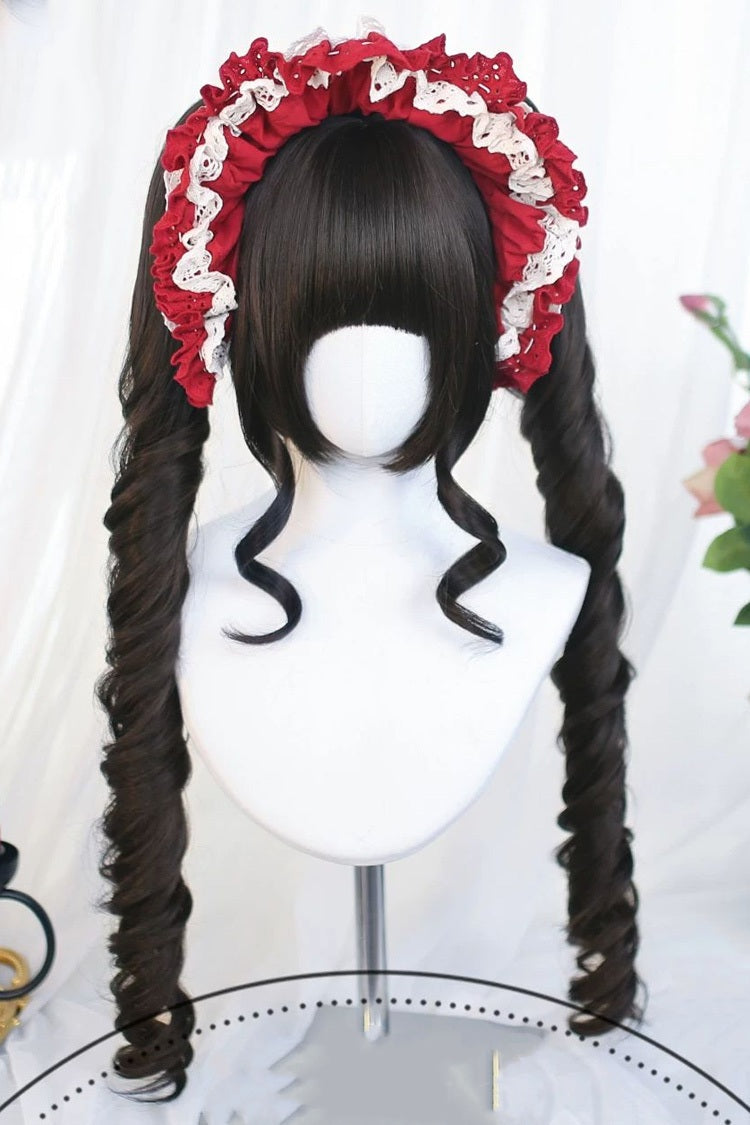 Sweet Lolita Twin Pigtail Wig Set with Roman Curls
