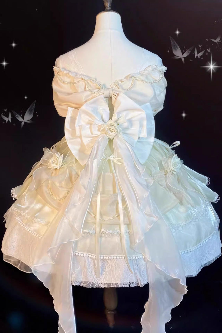 Ivory Hanayome Off-Shoulder Sweet Lolita Cardigan Dress