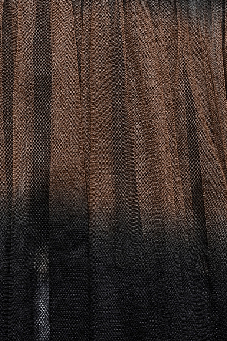 Steampunk Mesh Buckle Long Overskirt with Ruffles - Three Colors