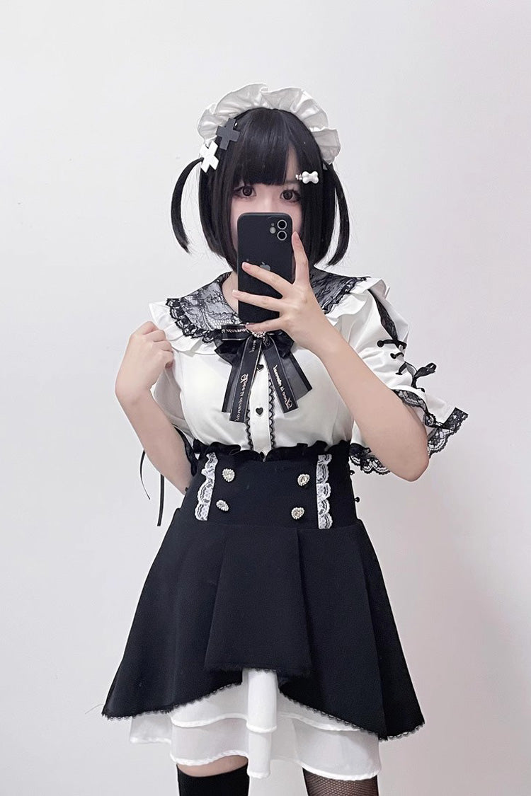 Slim Fit Bowknot Lace Sweet Lolita Jirai Blouse in Three Shades