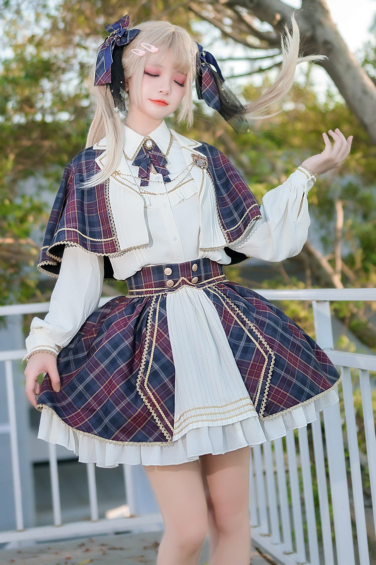 Multi-Color Plaid Ruffle Sweet Lolita Skirt with Idol Style
