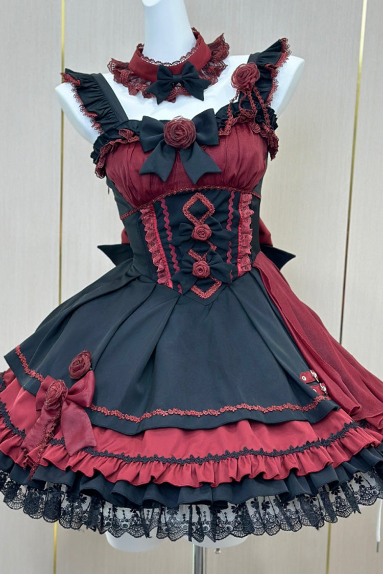 Gothic Lolita JSK Dress with Ruffle Bowknot Stitching