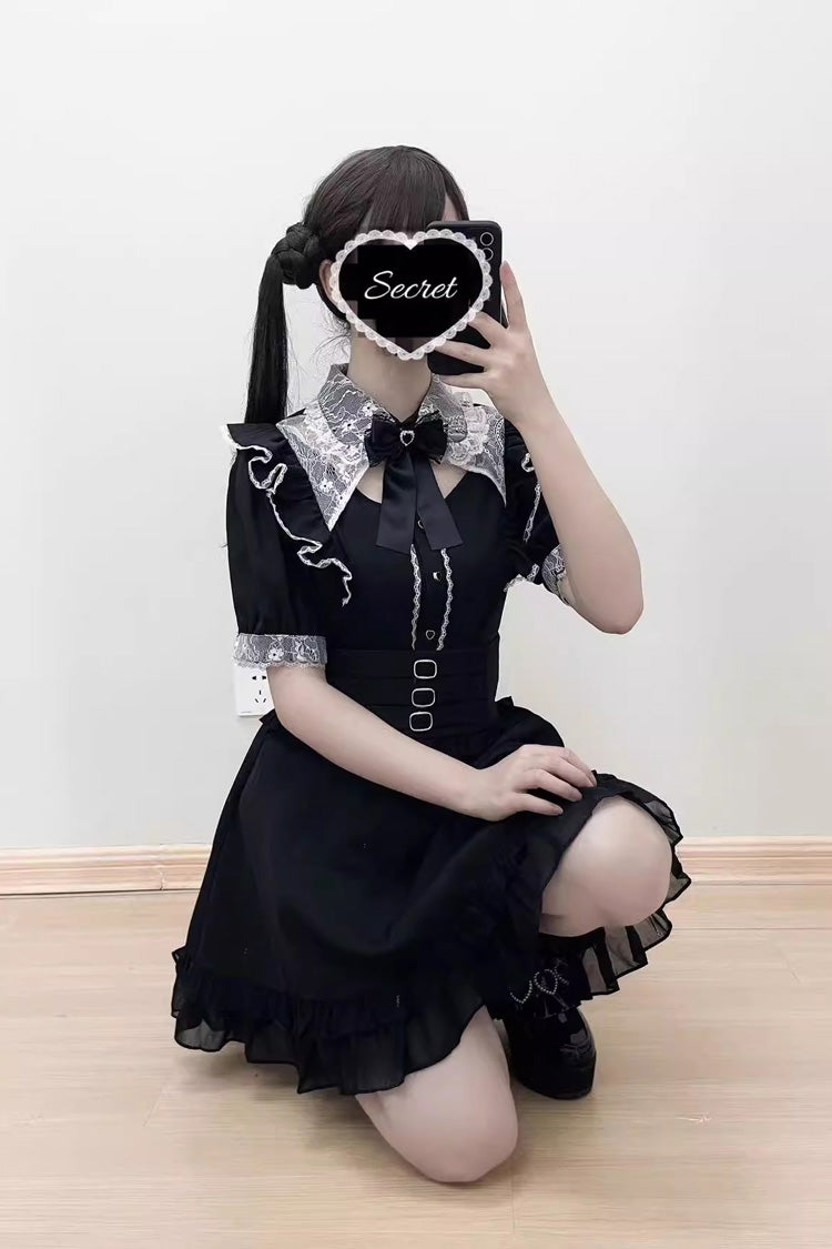 Sweet Lace Bowknot Short Sleeve Jirai Blouse in Three Shades