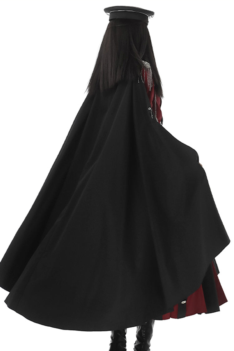Red Black Metal Chain Print Bow Gothic Military Elegant Lolita Dress
